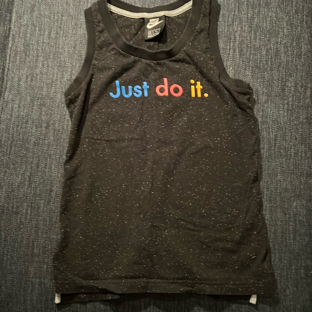 Nike Just Do It black confetti tank top - Women’s XS